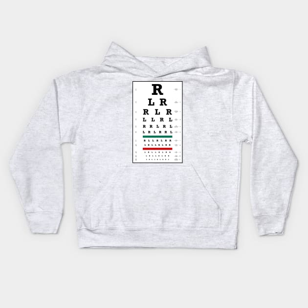 Drummers Eye Chart Kids Hoodie by hobrath